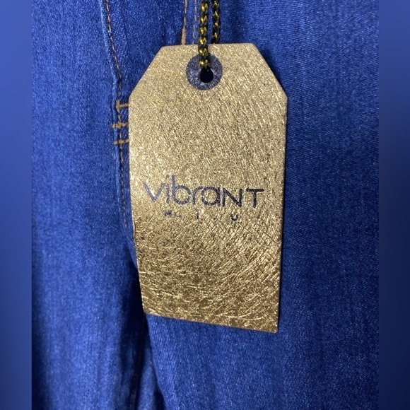 Vibrant Womens 5 Pocket Stretch Fit High Waist Ruched Skinny Denim Blue Jeans M - Picture 4 of 8